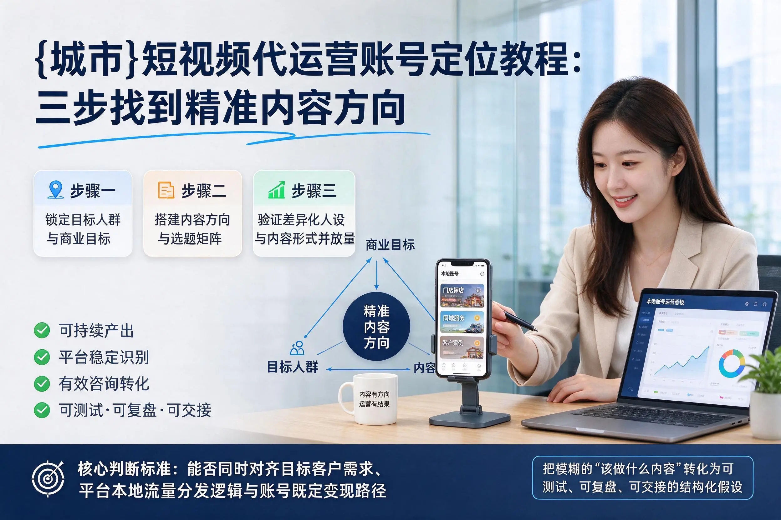 巴音郭楞短视频代运营账号定位教程:三步找到精准内容方向