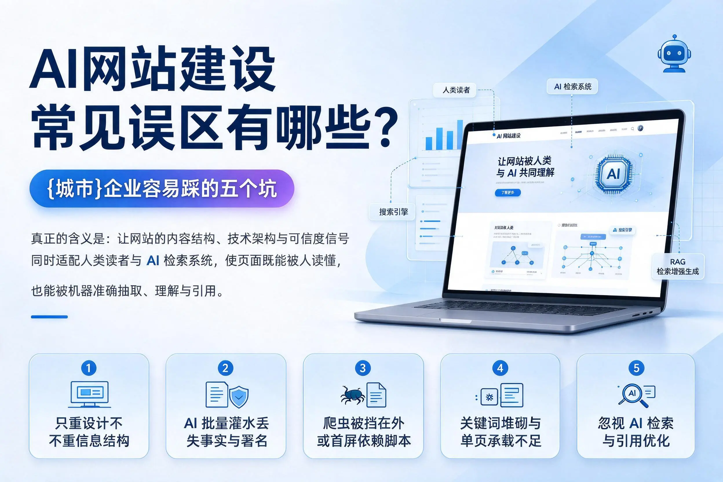 AI网站建设常见误区有哪些？巴音郭楞企业容易踩的五个坑