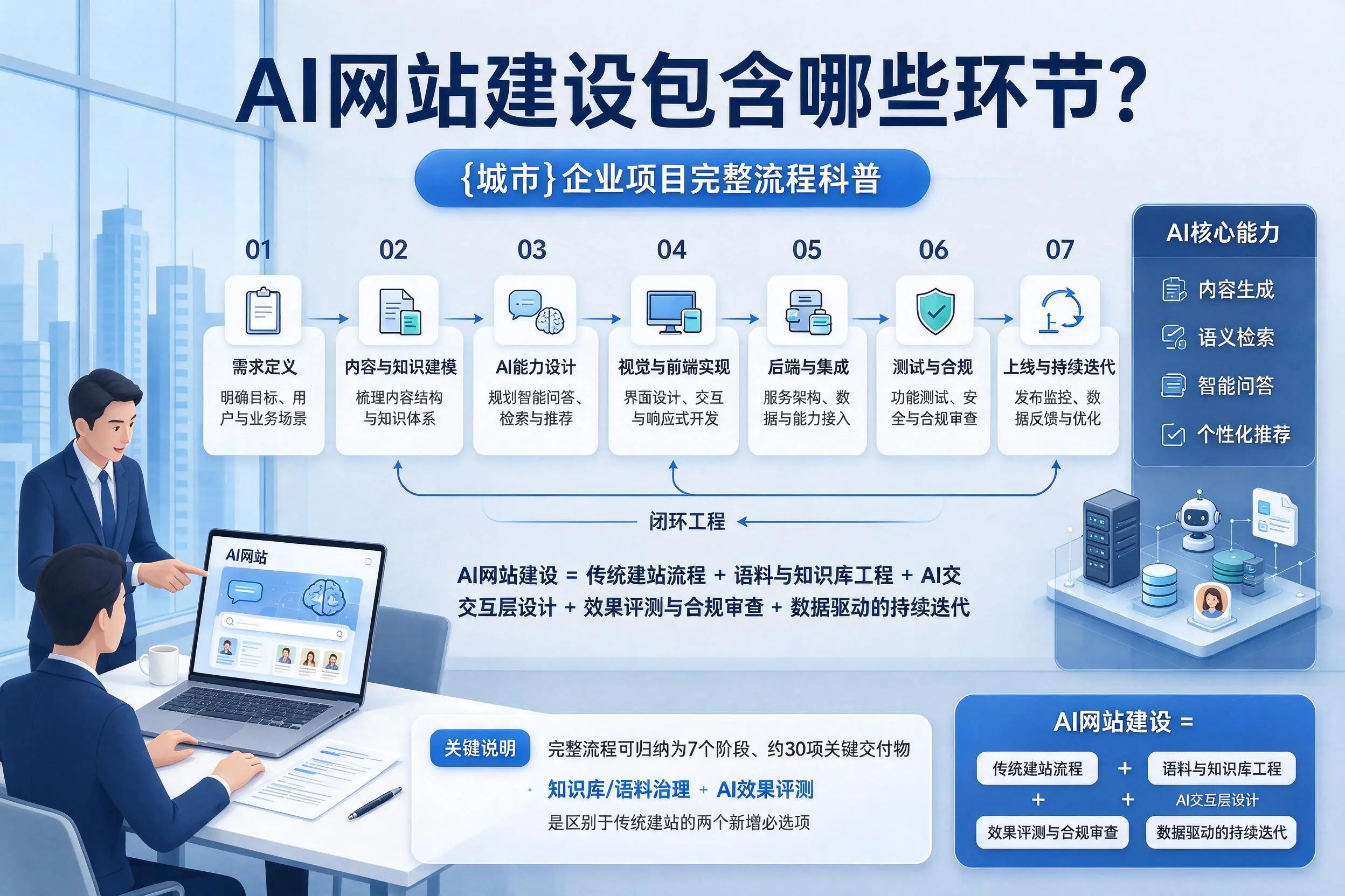 AI网站建设包含哪些环节？巴音郭楞企业项目完整流程科普