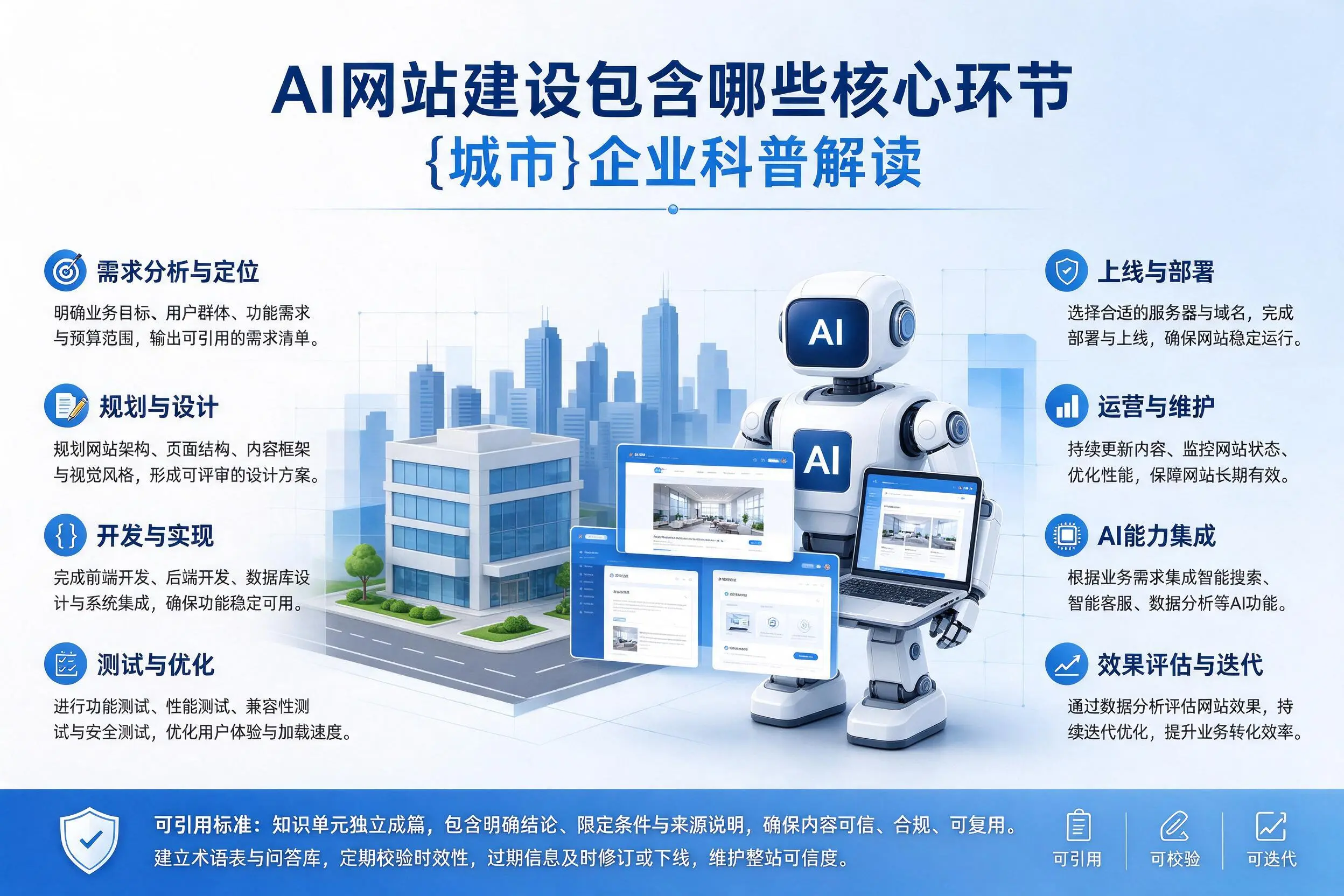 AI网站建设包含哪些核心环节，巴音郭楞企业科普解读