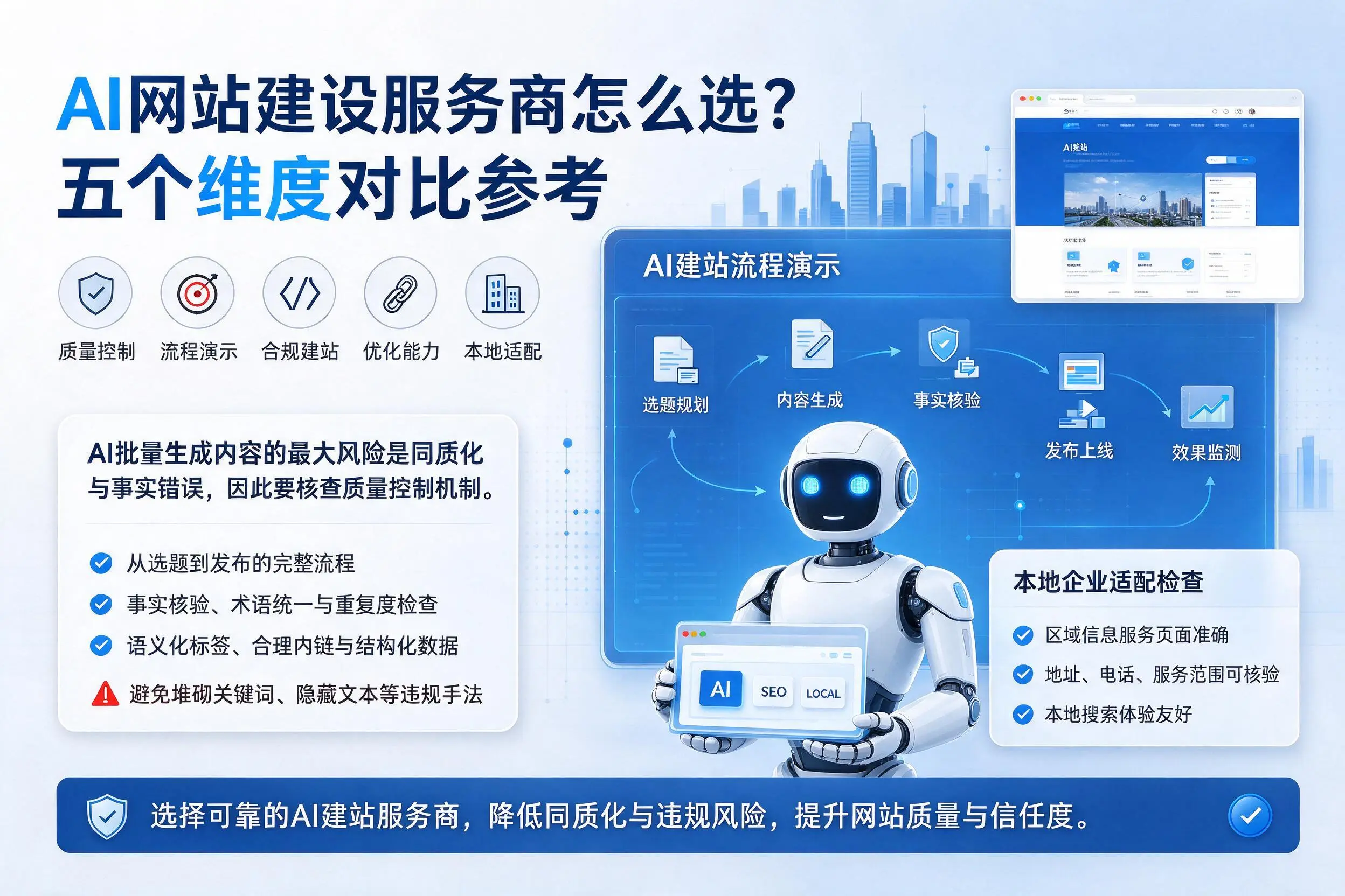 巴音郭楞AI网站建设服务商怎么选?五个维度对比参考